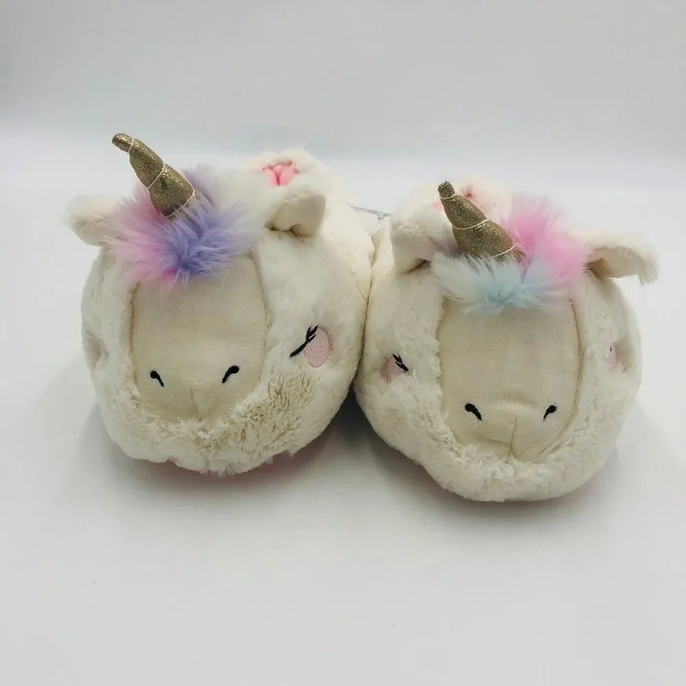 Brand New Cat & Jack Magical Unicorn Plushy Slippers For Girls Size 4/5‎